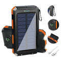 20000mAh Solar Power BanK Dual 5V USB Ports 2 LED Light Flashlight For Cell IPhone